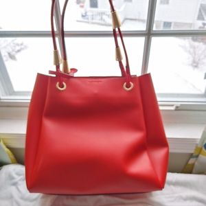 NWOT GORGEOUS red leather bag